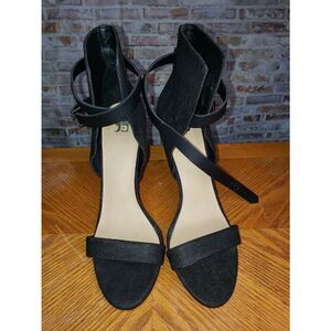 Joe's Black Denim Ankle Strap Heels Size 10 EUC
